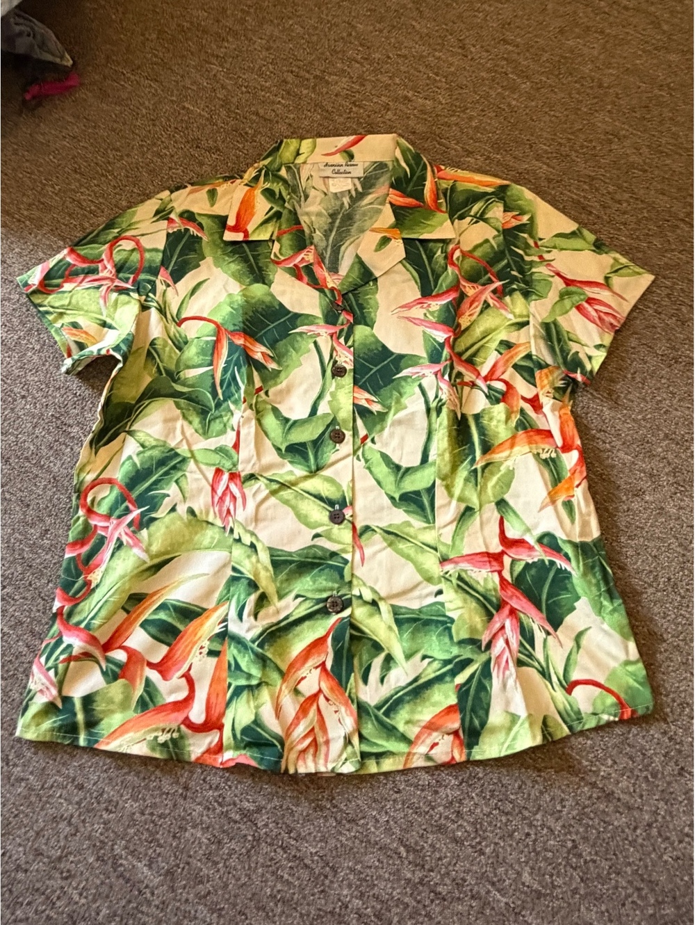 Vintage Hawaiian Reserve Collection womens  Medium Tropical Print Cotton Shirt